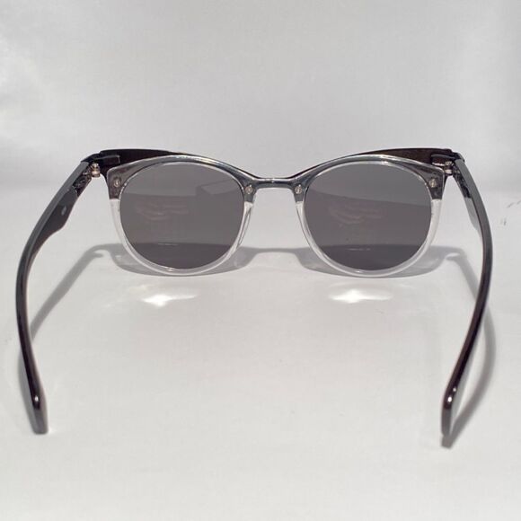0729 Eyebrow Sunglasses in Black and Clear With Gray Lenses New main image 6